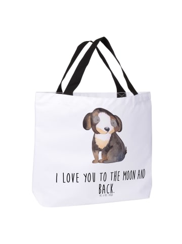 Mr. & Mrs. Panda Tasche Hund Entspannen mit Spruch in Weiß