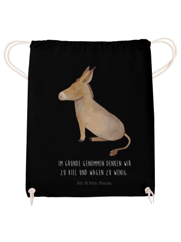 Mr. & Mrs. Panda Turnbeutel Esel mit Spruch in Schwarz