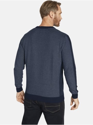 Jan Vanderstorm Pullover HALVAR in dunkelblau gemustert