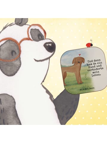 Mr. & Mrs. Panda Glasuntersetzer Hund Dogge Design mit Spruch in Weiß