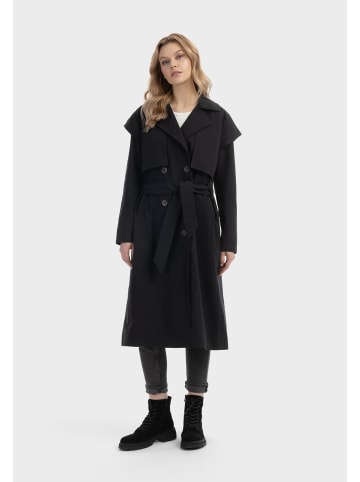 DreiMaster Damen Trenchcoat in Schwarz