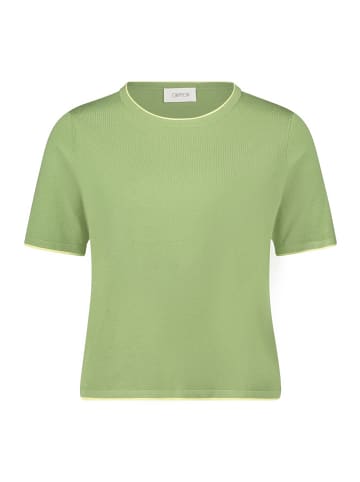 CARTOON Strickpullunder mit Rundhalsausschnitt in Khaki/Yellow