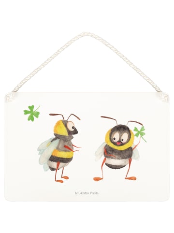 Mr. & Mrs. Panda Deko Schild Hummeln Kleeblatt ohne Spruch in Transparent