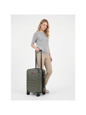 Tonino Lamborghini Milano 4 Rollen Kabinentrolley S 54 cm mit Dehnfalte olive