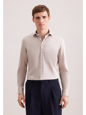 Seidensticker Jerseyhemd Slim in Beige
