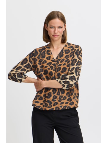 b.young Kurzarmbluse BYHinva LEOPARD BLOUSE 20816193 moderne Damen Bluse im Leo-Style in Schwarz