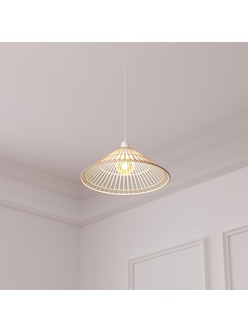 Atmosphera Créateur d'intérieur Hängelampe Kegel MAHE, natürlicher Bambus in Beige, (B) 36 x (H) 96 x (L) 36 cm