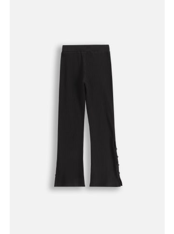 Coccodrillo Gerippte Leggings mit langem Bein in schwarz