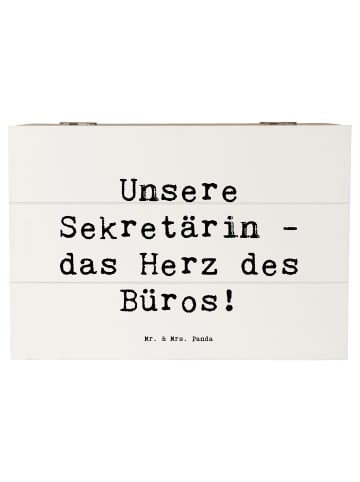 Mr. & Mrs. Panda Geschenkbox Spruch Sekretärin Herz mit Spruch in Weiß