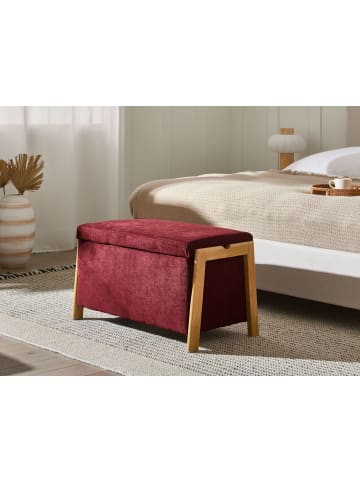 Beliani Bettbank EDLAND in Rot/Braun - (W) 75 x (H) 44 x (L) 43 cm