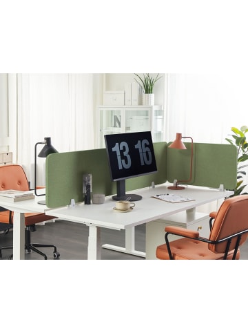 Beliani Schreibtischtrennwand WALLY in Grün - (W) 72 x (H) 40 x (L) 2 cm