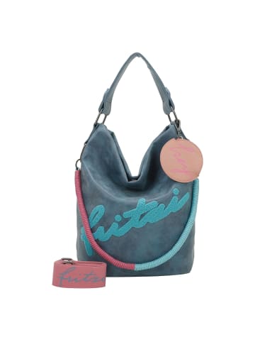 Fritzi aus Preußen Olga Limited Flocked Schultertasche 27 cm in blue shell