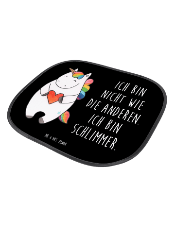 Mr. & Mrs. Panda Sonnenschutz Einhorn Herz mit Spruch in Schwarz