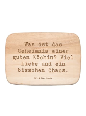 Mr. & Mrs. Panda Frühstücksbrettchen Spruch Köchin Chaos mit Spruch in Transparent