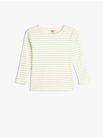 KOTON T-shirt in Weiß Gestreift