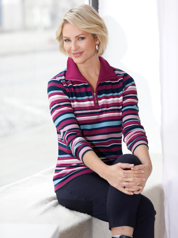 Sieh an! Sweatshirt in marine-malve-geringelt