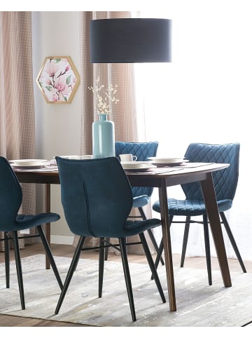 Beliani 2er-Set Esszimmerstuhl LISLE in Blau/Schwarz