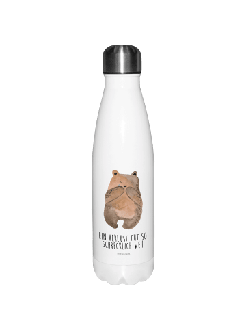 Mr. & Mrs. Panda Wasserflasche Bär Verlust mit Spruch in Weiß