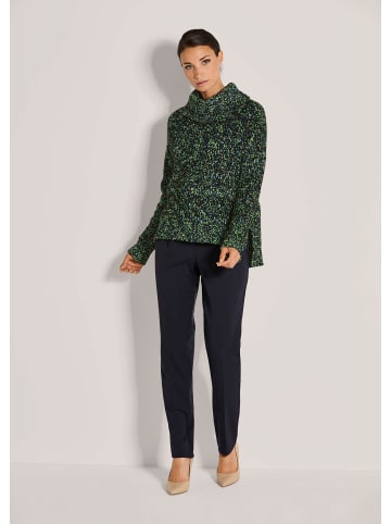 MADELEINE Moderner Winterpullover mit Rollkragen in marine / türkisblau / multicolor