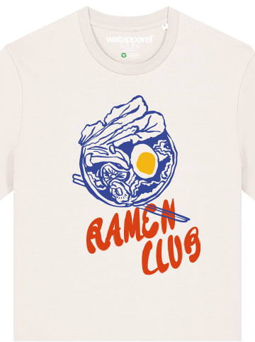 wat? Apparel T-Shirt Ramen Club in Off White