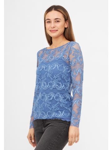 TOOCHE Bluse "Lace Elegance" in blau