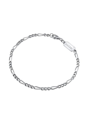 KUZZOI Armband 925 Sterling Silber Figaro in Schwarz