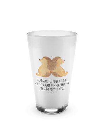 Mr. & Mrs. Panda Latte Macchiato Glas Igel händchenhaltend mit S... in Transparent