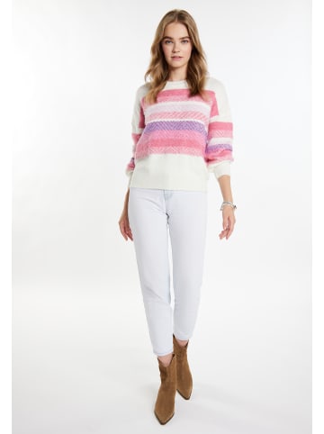 IZIA Damen Pullover in Weiss Mehrfarbig