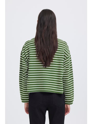 ICHI Sweatshirt IHBASMA in RIFLE GREEN STRIPE