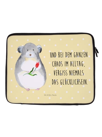 Mr. & Mrs. Panda Notebook Tasche Chinchilla Blume mit Spruch in Gelb Pastell