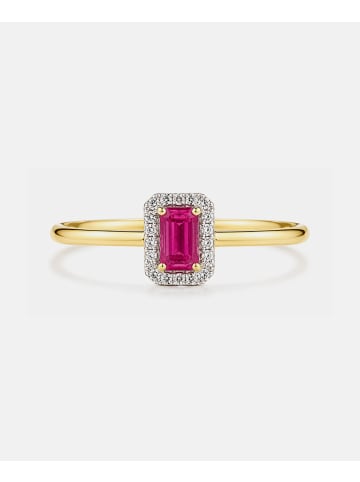 Diamant L'éternel Ring, mit Rubin, 375 Gelbgold
