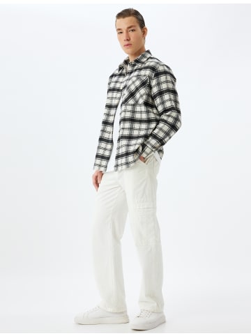 KOTON Shirt in Ekru Karomuster