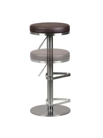 KADIMA DESIGN Barhocker ELBE | Höhenverstellbar, Gepolstert, Triangel-Fuß, 110kg in Braun