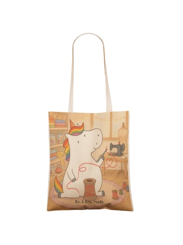 Mr. & Mrs. Panda Shopper Einhorn Näherin Design ohne Spruch in Weiß