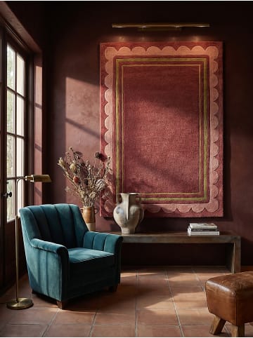 KADIMA DESIGN Teppich Wolle für Fußbodenheizung WENSUM modern Wohnzimmer in Beerenrot