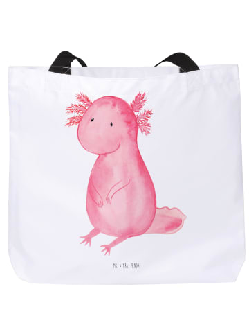 Mr. & Mrs. Panda Shopping Bag Axolotl Niedlich ohne Spruch in Weiß