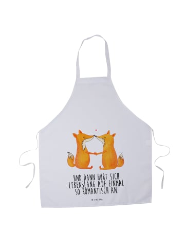 Mr. & Mrs. Panda Schürze Füchse Liebe mit Spruch in Weiß
