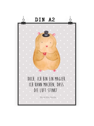 Mr. & Mrs. Panda Poster Hamster Hut mit Spruch in Grau Pastell