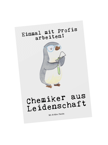 Mr. & Mrs. Panda Grußkarte Chemiker Leidenschaft mit Spruch in Weiß