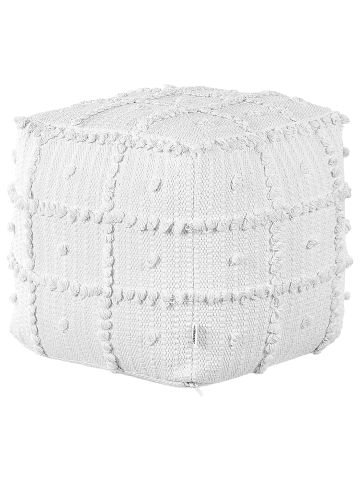 Beliani Pouf HARNAI in Weiß - (W) 40 x (H) 40 x (L) 40 cm