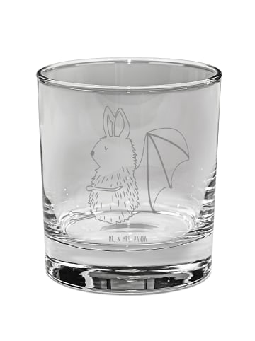 Mr. & Mrs. Panda Blümchentailglas Fledermaus Sitzen ohne Spruch in Transparent