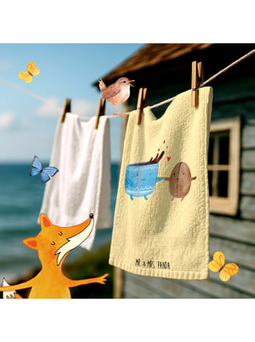 Mr. & Mrs. Panda Gästehandtücher Kaffee Bohne ohne Spruch in Gelb Pastell