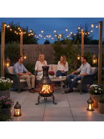 relaxdays Aztekenofen in Bronze