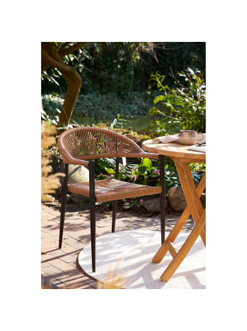 home24 Gartenstuhl Canari 2er-Set in Schwarz / Braun