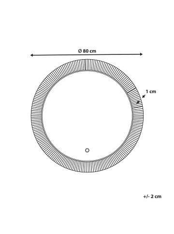 Beliani Badezimmerspiegel BESBE in Braun - (W) 80 x (H) 80 x (L) 3 cm