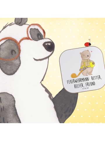 Mr. & Mrs. Panda Untersetzer Feuerwehrmann Rettungsheld mit Spruch in Weiß
