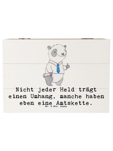 Mr. & Mrs. Panda Erinnerungsbox Bürgermeister Held mit Spruch in Weiß