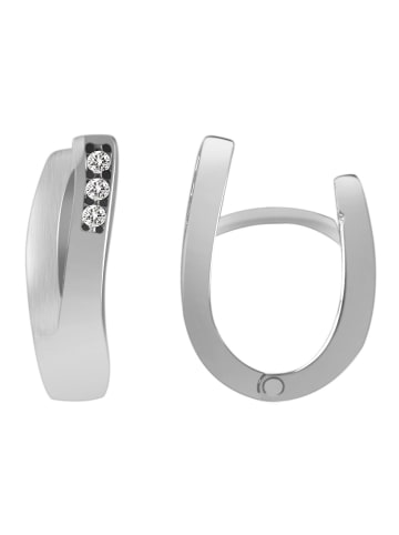 Adeliás Damen Ohrringe – Klappcreole aus 925 Silber in silber