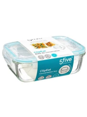 5five Simply Smart Lunchbox aus Glas mit 2 Fächern, 1,1 l in Transparent, 21 x 15 x 7,5 cm