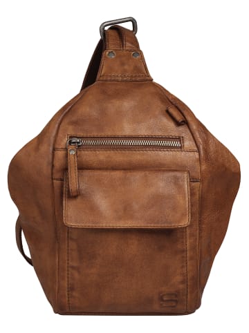SPIKES & SPARROW Rucksack echt Leder in cognac
